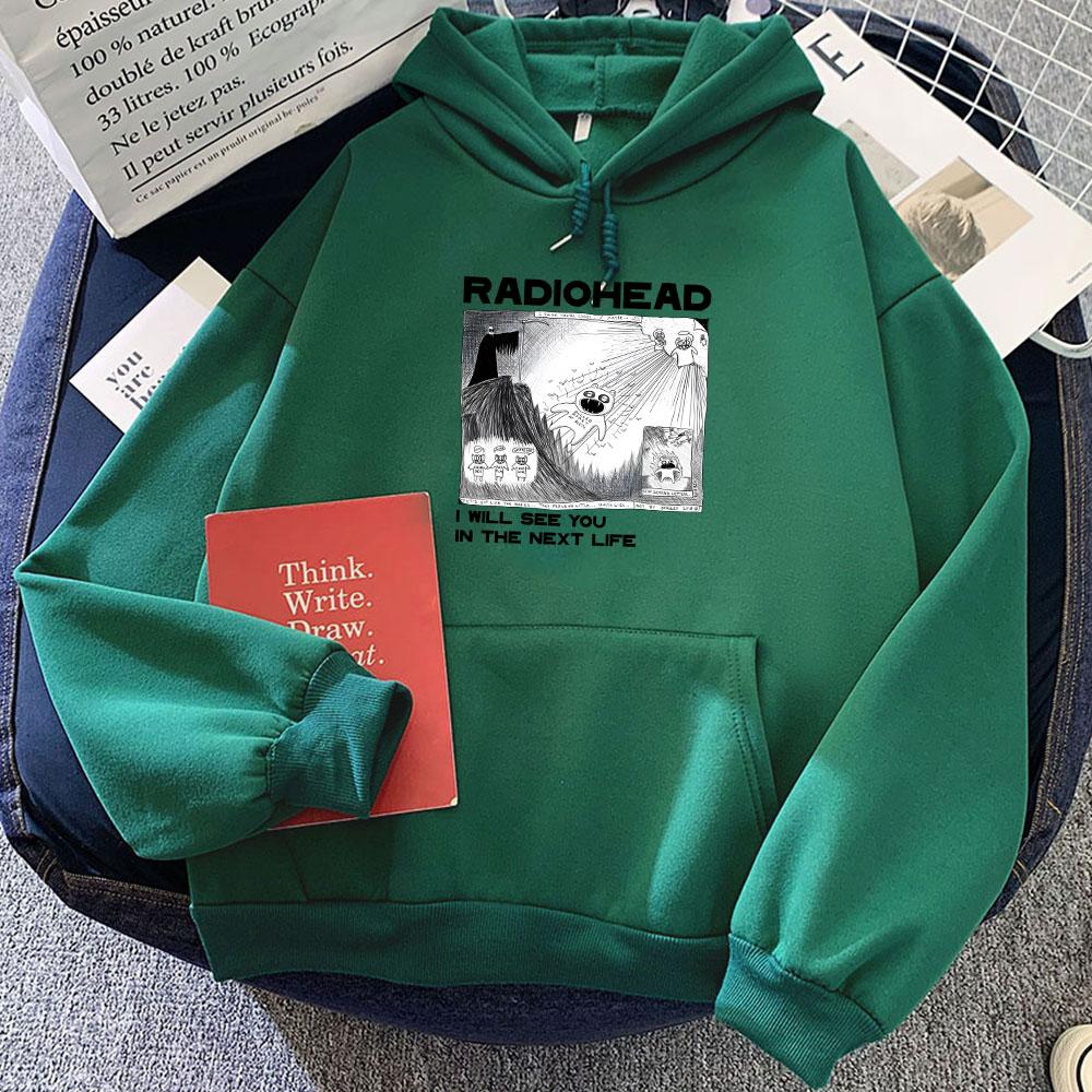 Radiohead Printed Sweatshirt Funny Retro Cartoon Hoody Harajuku Manga Hoodie Unisex Autumn Fleece Long Sleeve Clothes Streetwear