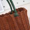 Wicker Handheld Lightweight Basket: Versatile Vegetable Shopping, Fashion Tote, Picnic & Bathroom Shower Use