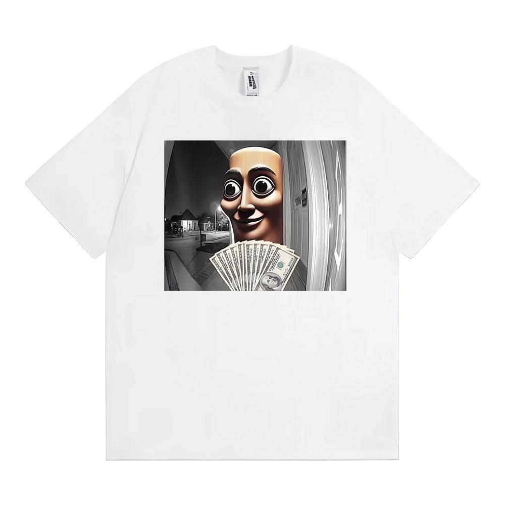 There Is Motion At Your Front Door Funny Tung Tung Tung Sahur T-shirts Men Women Retro Oversized Pure Cotton T Shirts Streetwear