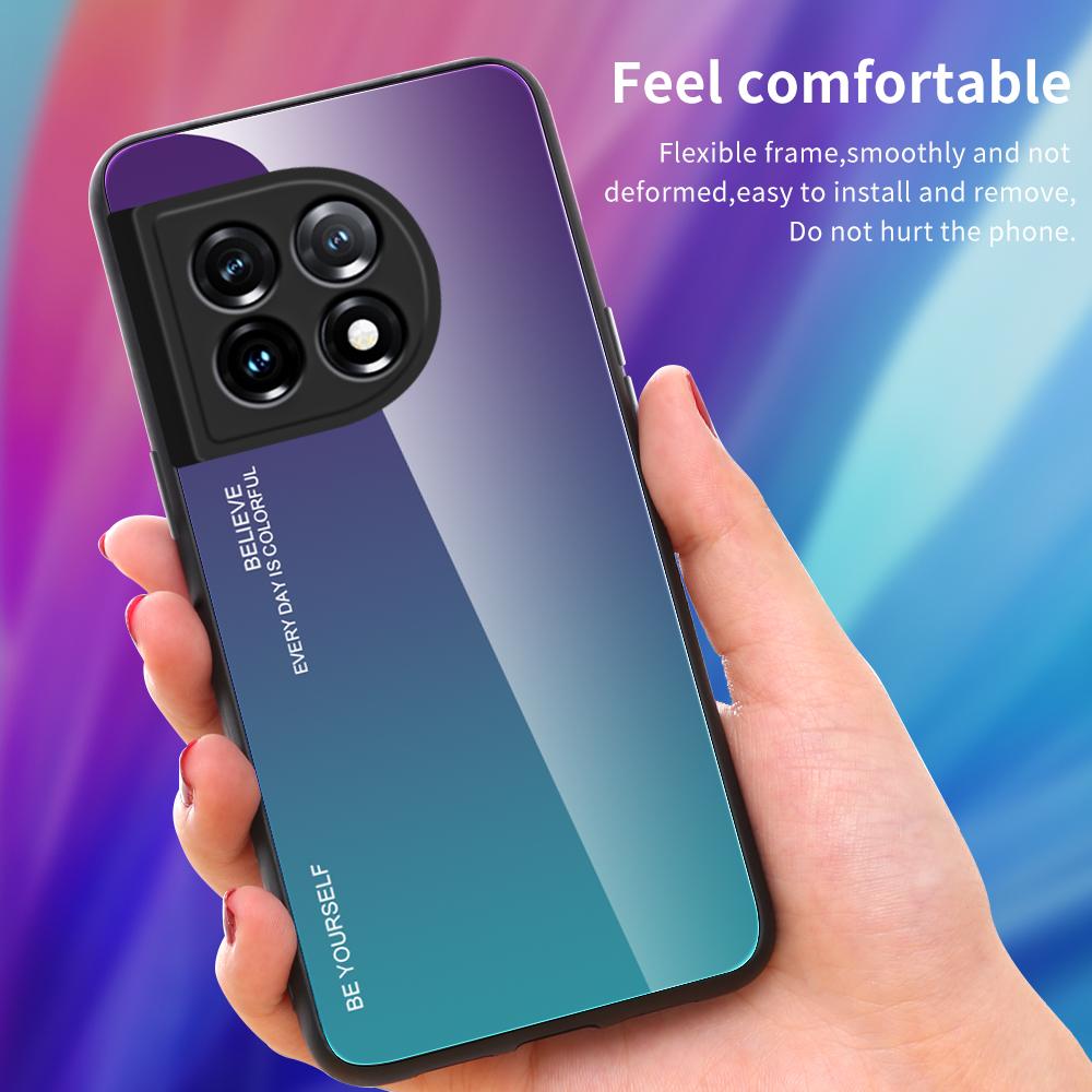 Etui na telefon o gradientowym kolorze dla OnePlus 11 5G Szkło hartowane PC TPU Odporne na zarysowania Etui na telefon