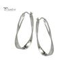 Stainless Copper Earrings 1 Pair Women Ear Hoop Twisted Circle Polished Pure High Color OL Commute Dating Prom Party Hanging Jewelry Lightweight