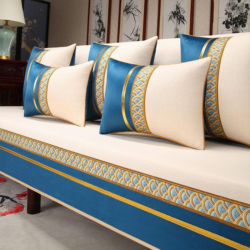 

Sofa Cushion Universal Cover Light Luxury High Sense New Chinese Mahogany Sofa Seat Cushion Cover Cloth Non-Slip Backrest Towel Cover Towel 90*140cm