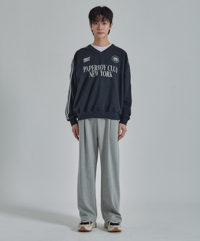 PAPERBOY Pintuck Wide Sweatpants - Melange