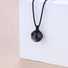 18mm Silver Obsidian Amulet Power Stone Necklace [Koai]