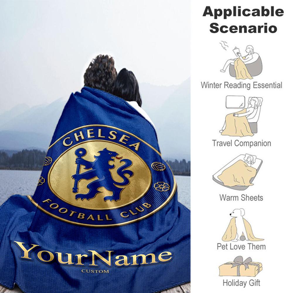 Chelsea Customize Text Blanket Lightweight Customizable Blanket Warmthful Decor Perfect for Seaside Bed Office Office Chair Four Seasons Universal
