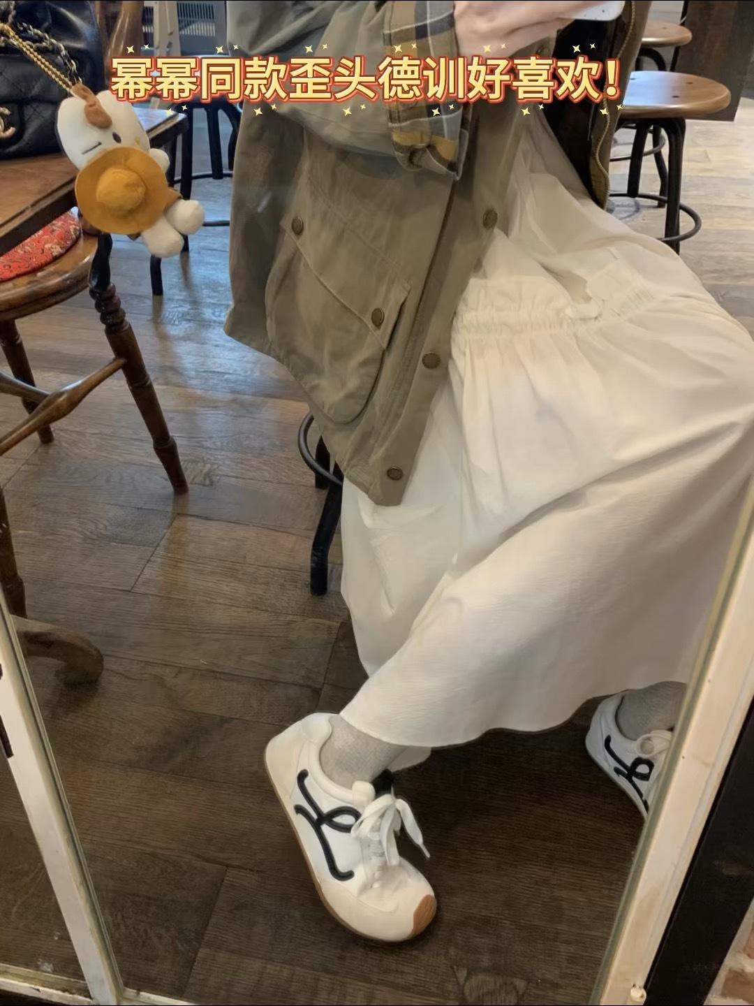 

Версия из коровьей кожи~ Плоская подошва с внутренней высотой, ретро кроссовки Forrest Gump, повседневные туфли с круглым носком, женские кроссовки на шнуровке, немецкие тренировочные кроссовки, спортивная обувь 35 белый