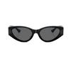 Versace Temple Logo Acetate Acetate Hardware Irregular Sunglasses Women Black 9328762 VE4454GB187-Black F