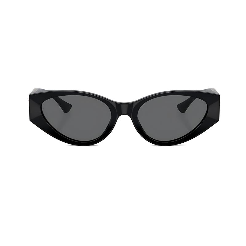 Versace Temple Logo Acetate Acetate Hardware Irregular Sunglasses Women Black 9328762 VE4454GB187-Black F