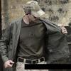Men Hiking Stand Collar Jackets Men Outdoor Multi-pocket Hooded Jacket Training Cargo Jacket