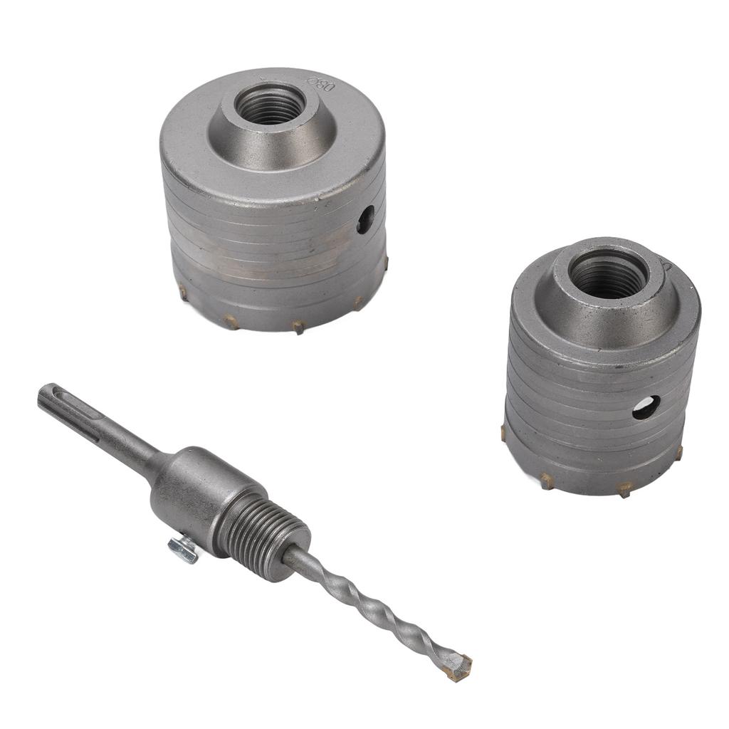 2PCS Hole Saws 1PC Connecting Rod Aluminum Case 60mm 80mm Electric Hammer Drill Opener for Concrete