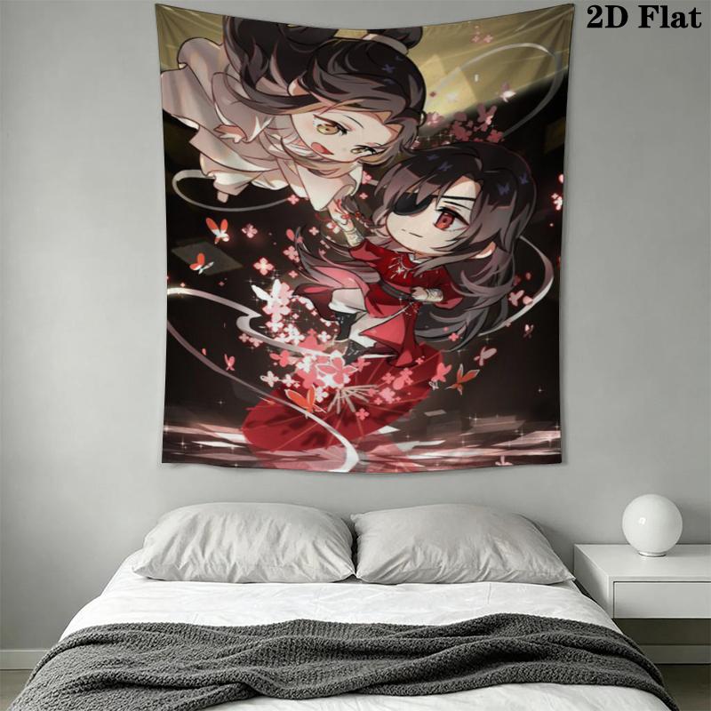 Heavenly Official's Blessing Wall Tapestry Aesthetic Wall Hanging Printed Fabric Blanket Decorative Tapestries for Bedroom Living Room Home Decor
