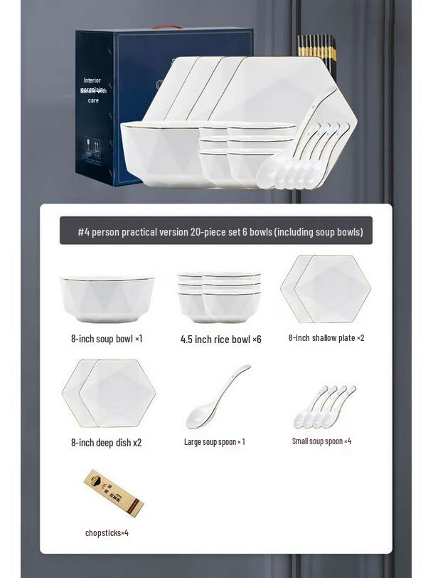 Moda Lanka 20-Piece Ceramic Dinnerware Set