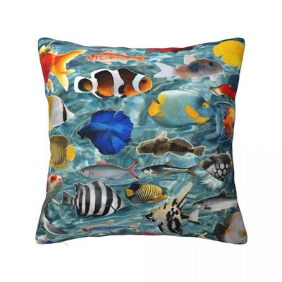 Vintage Fish Trout Pillow Cover Cartoon Fishes Funny Pillow Case Soft Design Cushion Cover Pillowcases For Sofa Car Home Decor