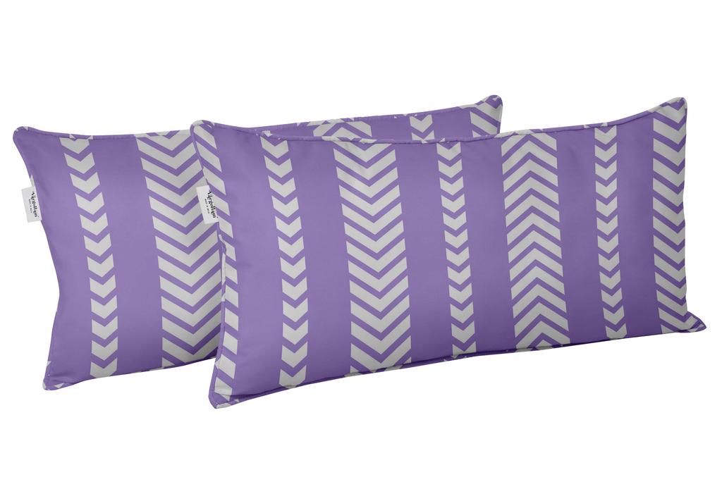 Vargottam Indoor Outdoor Polyester Fabric Lumbar Pillow Cover With Insert, All-Weather Waterproof Rectangular Cushion for Patio Furniture