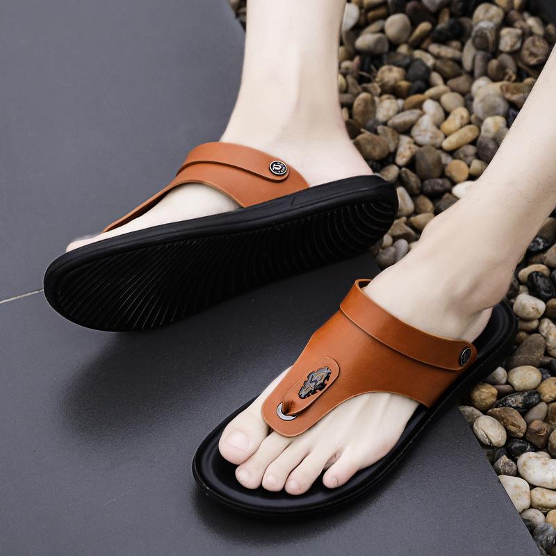 New summer sandals personalized flip-flops outdoor dual-purpose leather cool slippers