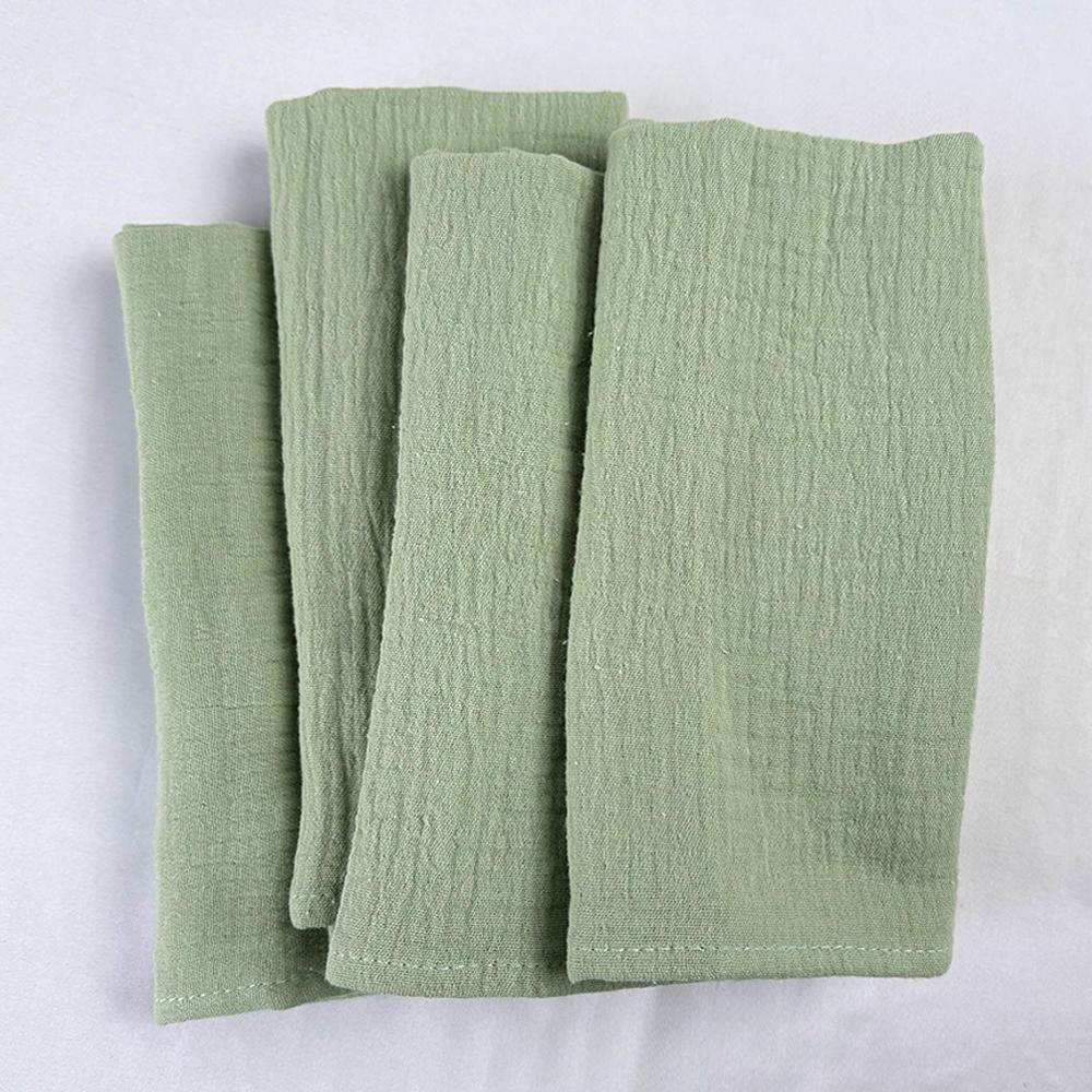 40x40cm Cotton Gauze Cloth Napkins Set of 4 Soft Handmade Double Layer Reusable Dinner Napkin Square for Wedding Party Dinners