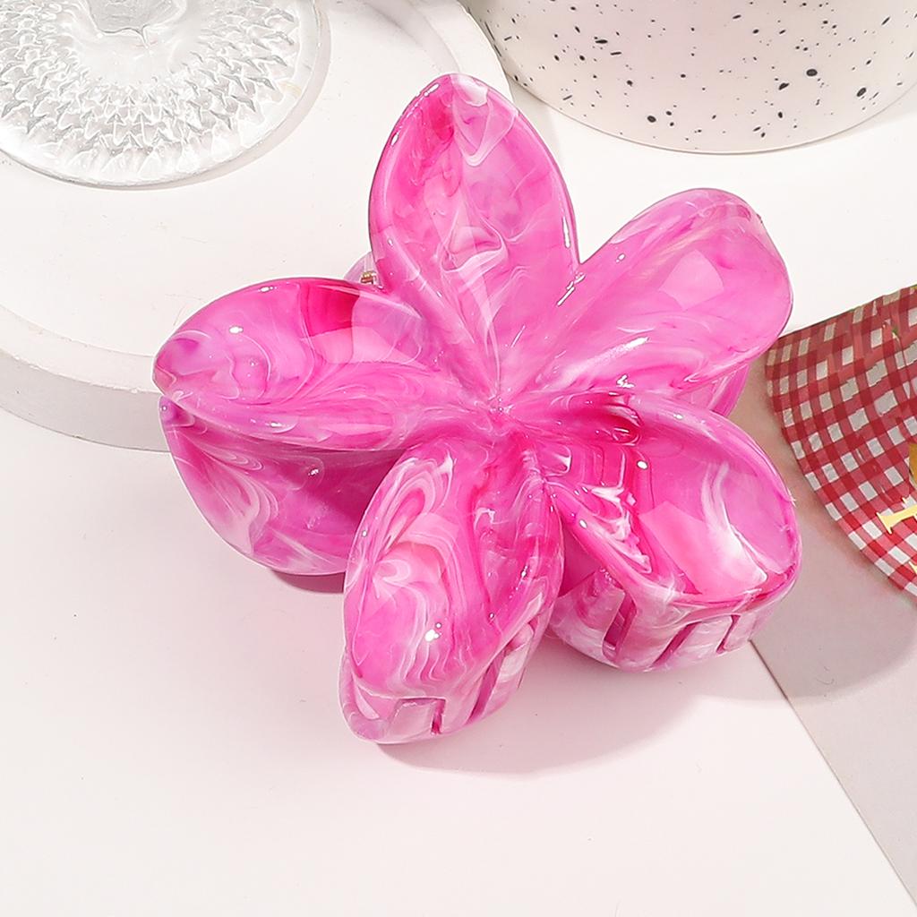 Flower Hair Claw Clips for Thick Hair,Strong Hold Nonslip,Hawaiian,Cute Large Marble Hair Clips,Banana Clip for Thin Hair