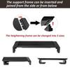 4 USB Multifunktions-Monitorständer mit 2.0 Anschlüssen, Ladefunktion, Monitorhalter, Computerbildschirm-Regal, Laptopständer, Organizer, Schwarz