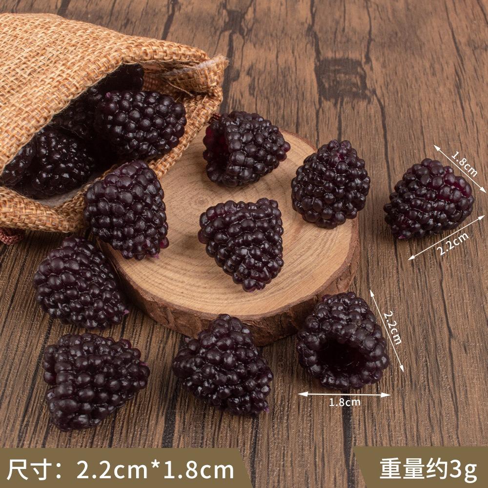 

10/20Pcs Black Red Artificial Raspberry Fruit Strawberry Mulberry Model for Home Decor Fake Fruit Cake Decoration Accessories 10Pcs чорний