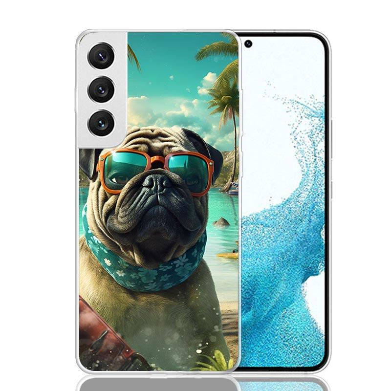 Love Pugs Cute Dog Case Phone Cover for Samsung Galaxy S24 S25 Ultra S23 Plus S22 + S21 S20 FE S10 S25Plus Trend Fundas S24 Ultr