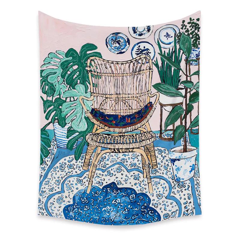 Bohemian Schlafzimmer Wanddekoration Makramee Wandbehang Teenager Ästhetik Indie Zimmerdekor Anime Wandteppich Großer Stoff Wandteppich