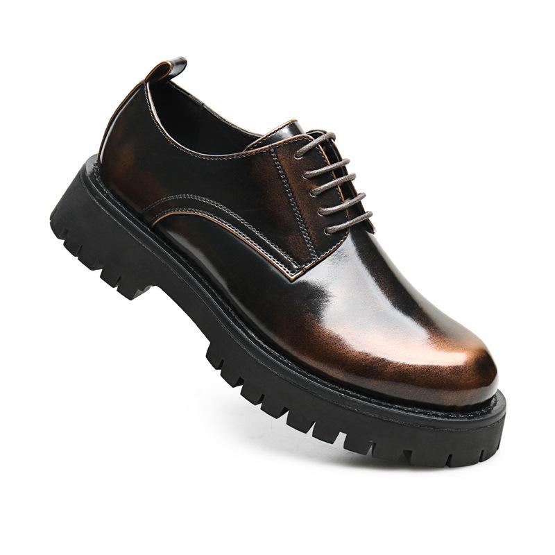 

[Processing] Men s business casual leather shoes, glossy thick-soled men s shoes 45 світло-коричневого кольору