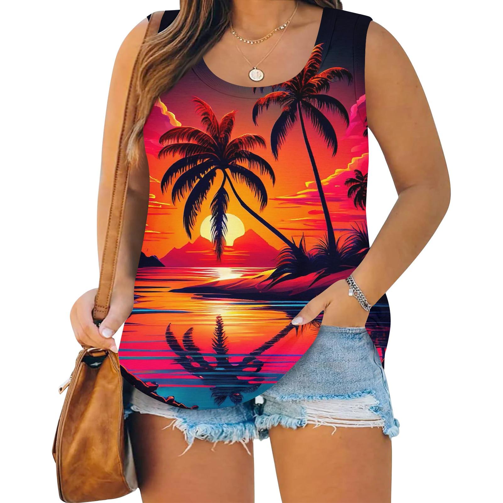 

Женский летний жилет большого размера с круглым вырезом, свободная рубашка, повседневный топ без рукавов XL винный