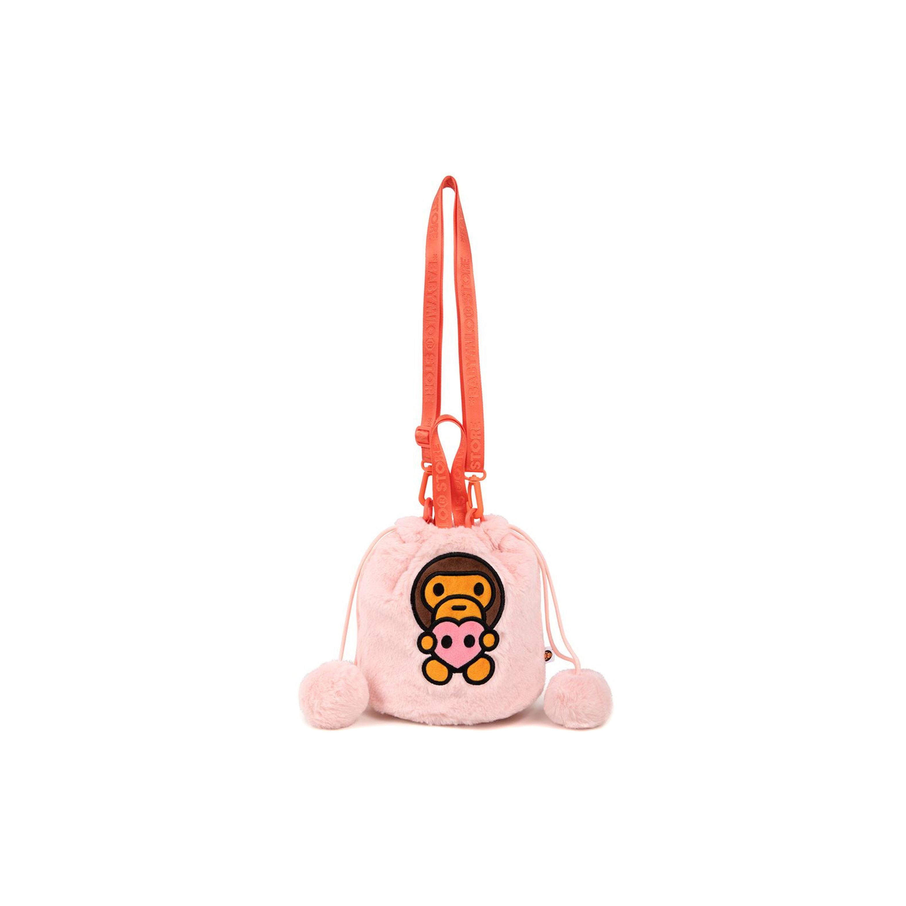 

A Bathing Ape Baby Milo Drawstring Closure Polyester Lantern Bag Women Handbags Pink AI70-189-007 Pink