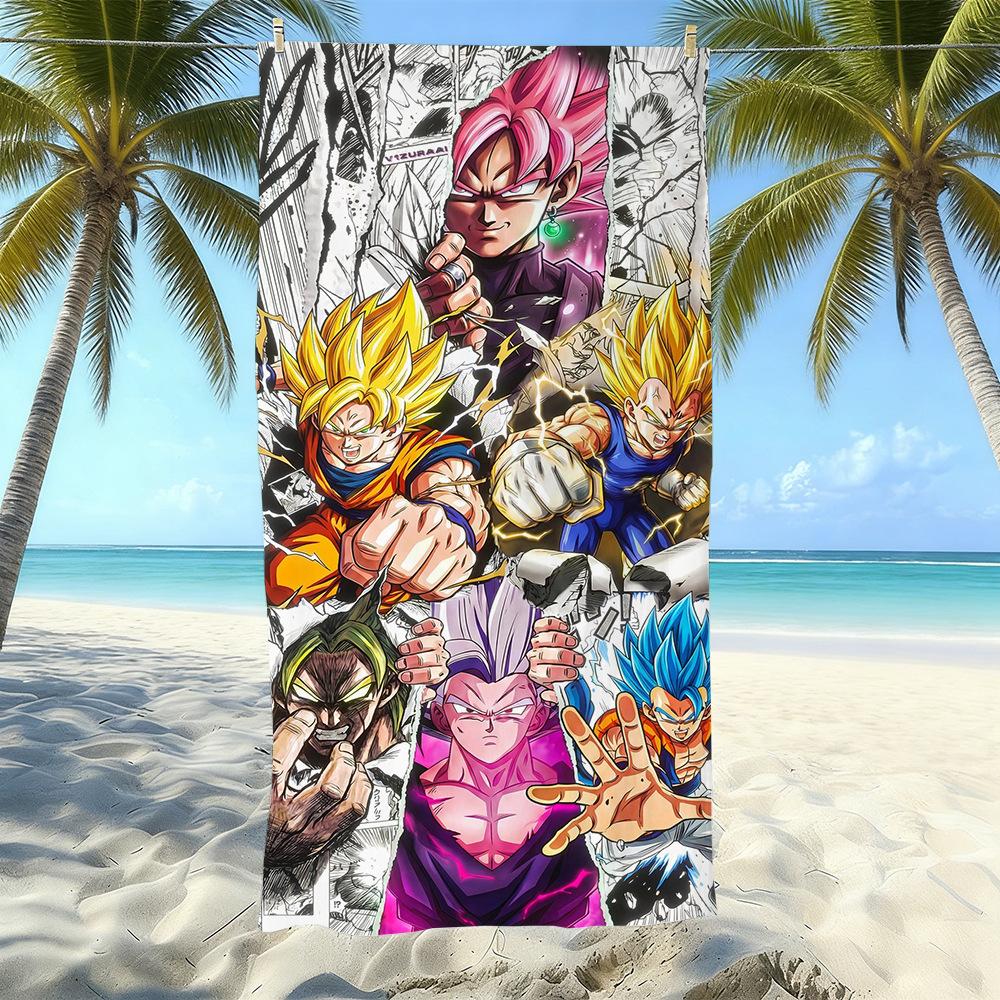 Animation Beach Towels Thickened Microfiber Quick-Drying Bath Towels Outdoor Travel Towels Can Be