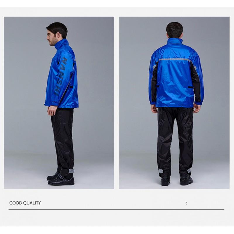 Mens Full Coverage Motorcycle Rain Suit Waterproof Separated Raincoat Pants Heavy Riding