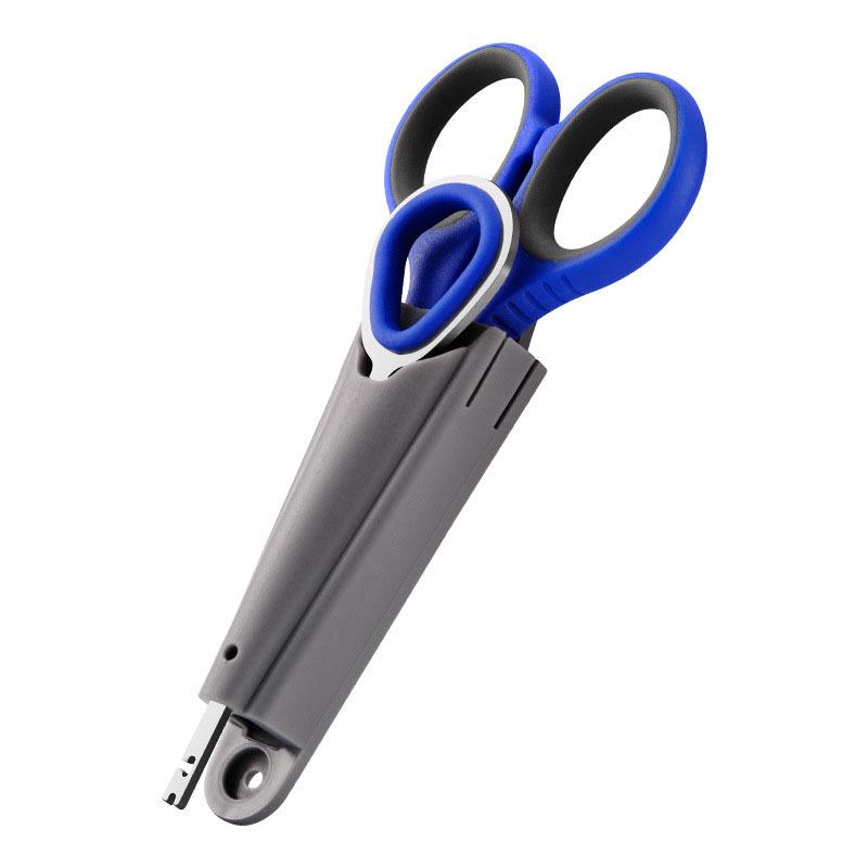 Compact Fishing Scissors with Line Cutter and Hook Remover | Ergonomic Black & Blue Handle,Fishing Accessories