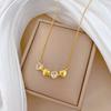 Cubic Zirconia Flower Pendant Necklace for Women 2025 New Fashion Stainless steel Jewelry Wedding Party Accessories