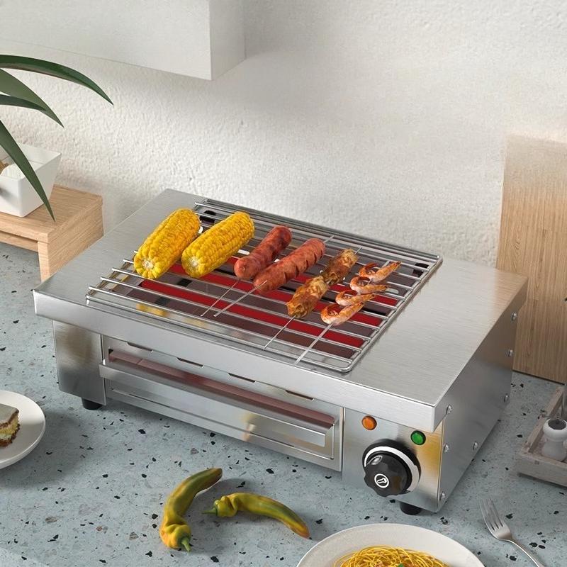 220V Commercial Barbecue Grill Smokeless Electric Barbecue Grill Indoor Electric Grill Small Barbecue Machine