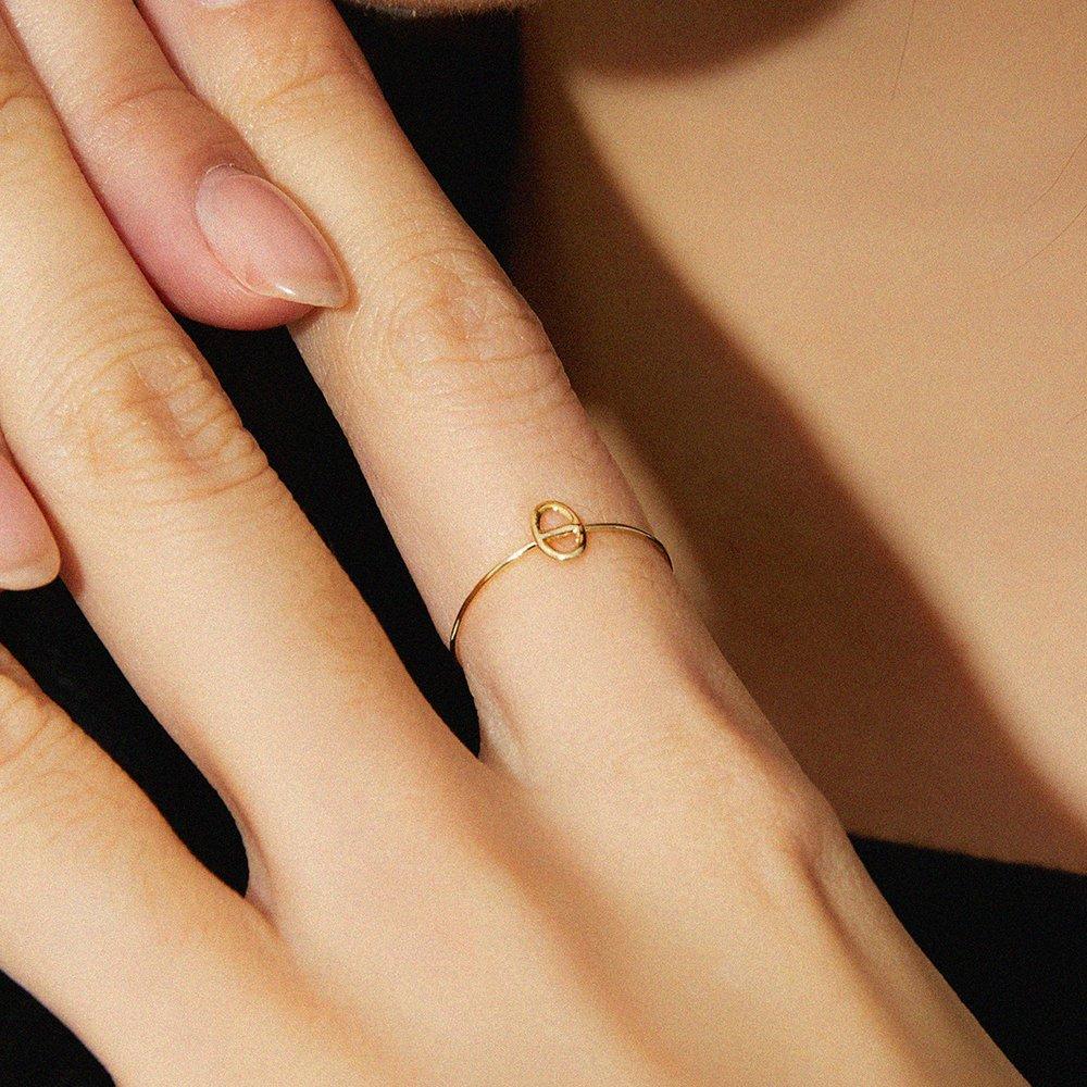 14K Theta Echter Goldschmuckring