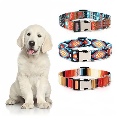 Forest Pattern Collar Pet Accessories Pet Stripes Polyester National Wind Dog Rope Adjustable Nylon Personalized Pet Collar