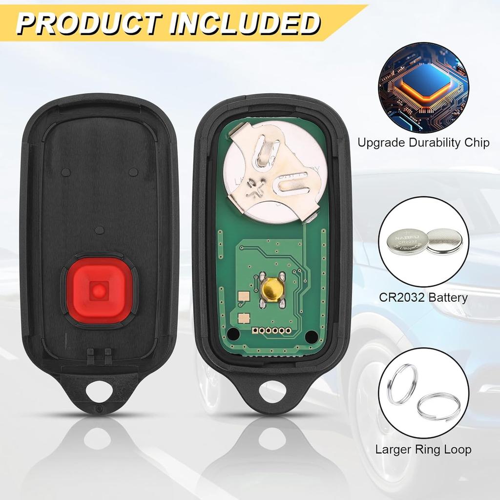 Key Fob Replacement For 2001-06 Toyota Highlander/ 00-06 Celica Echo/ 00-03 Prius/ 01-04 RAV4/ 04-06 Tundra/ 99-09 4Runner/ 2004-2007 XB Remote