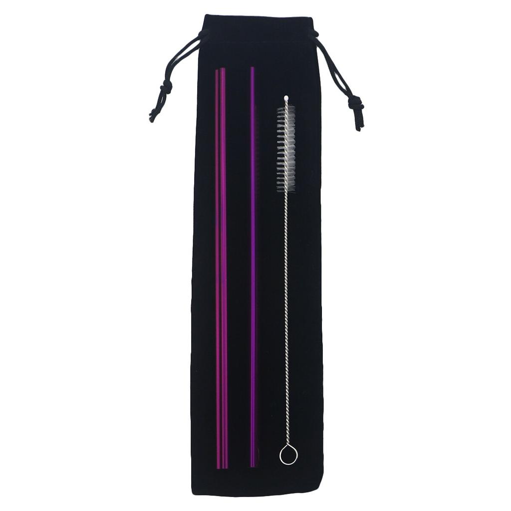 Metallhalm Gjenbrukbart sugerørsett 304 rustfritt stål sugerør rett sugerør med renere børste Festbartilbehør