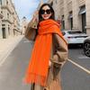 Solid color mink hair scarf light luxury high-end imitation cashmere scarf women's winter Korean men's shawl scarf autumn and winter