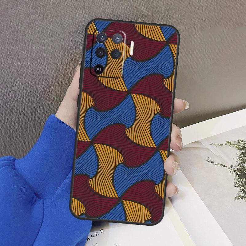 

African Fabric Print Case For Oppo A78 A38 A18 A98 A58 A60 A80 A40 A96 A76 A16 A94 A74 A54 A15 A17 A57 A77 A5 Pro OPPO A54 4G