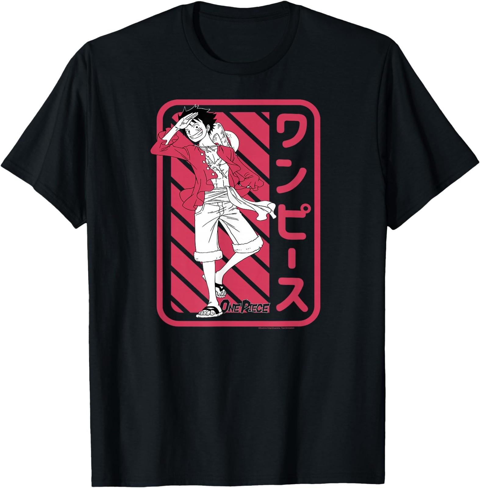 One Piece Anime White and Red Monkey D. Luffy T-Shirt XXL