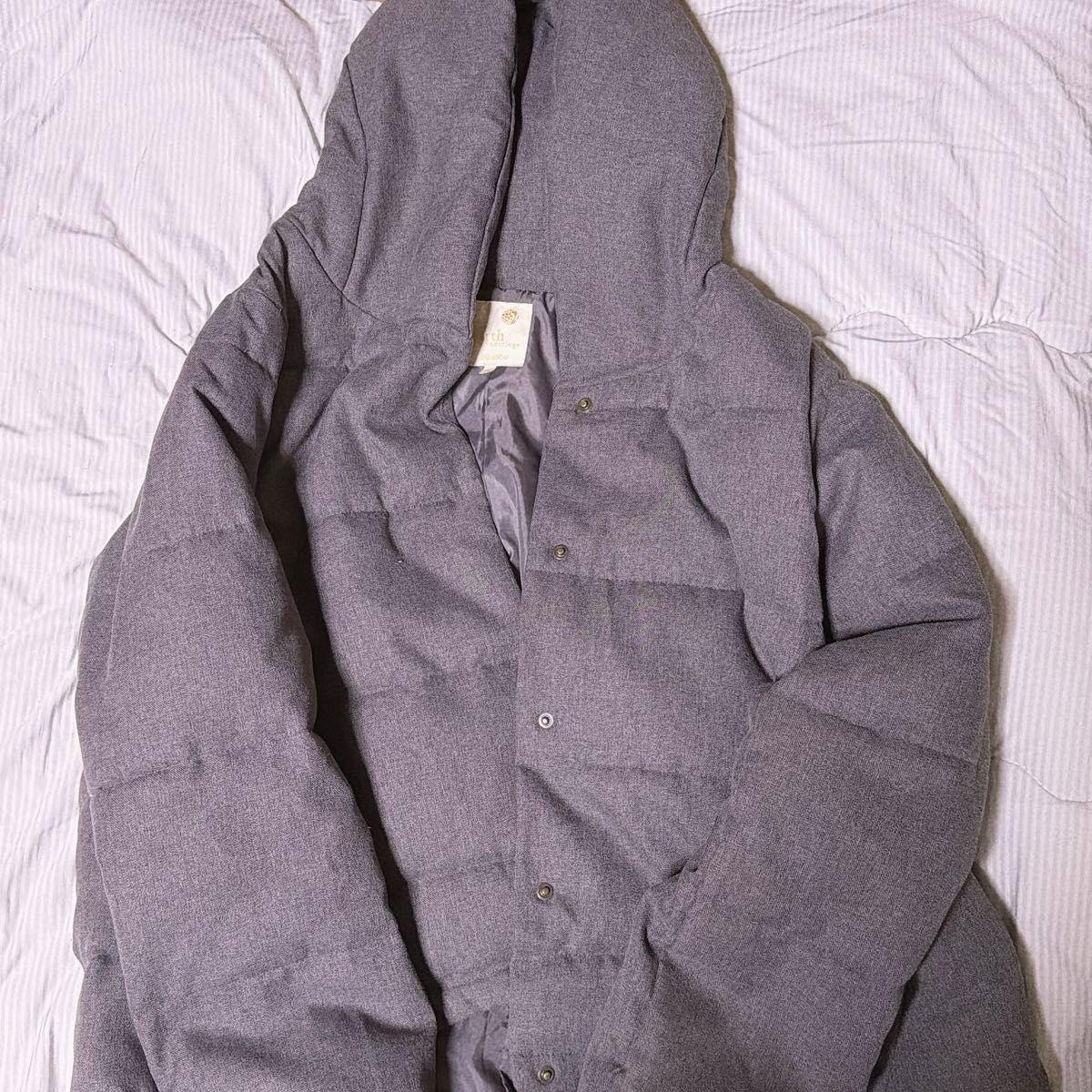 earth music&ecology hooded down coat gray size M