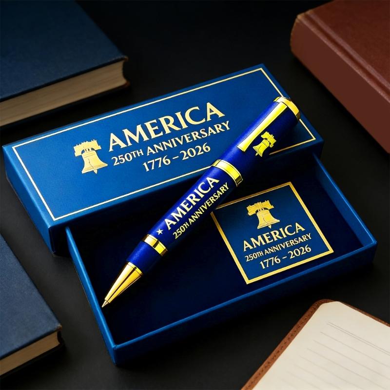 Metal Gel Pen Honoring Americans 250th Anniversary Comfortable Grip Pen for Office and Collection