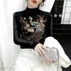De Rong Women's Autumn/Winter Semi-High Neck Rhinestone Long-Sleeve T-Shirt