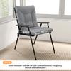 Outdoor Seat Cushion with Backrest and Ties, Water-Repellent Cushion for Indoor and Outdoor Use, Light Grey