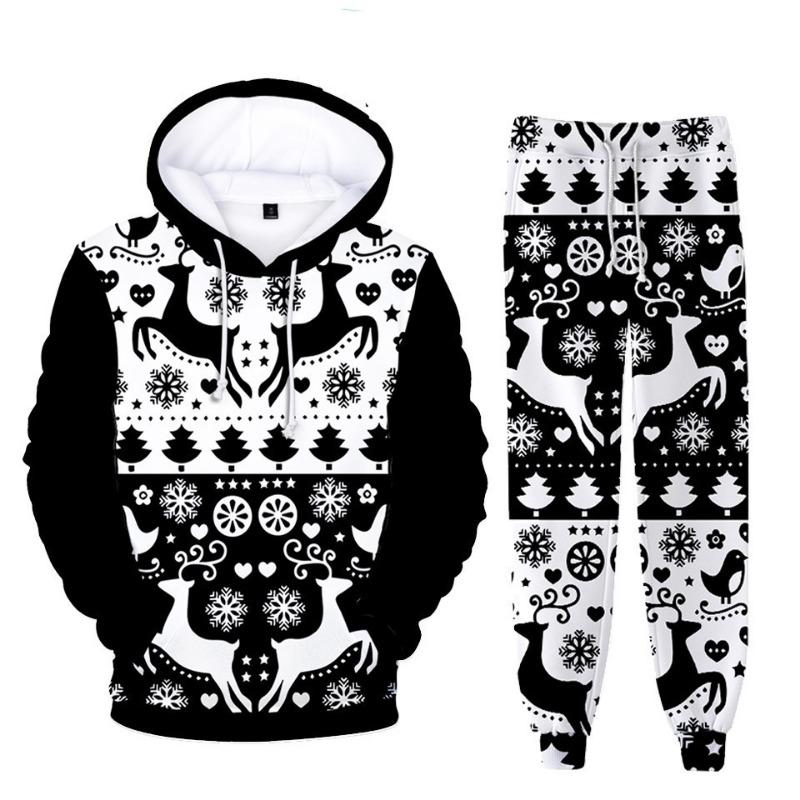 Christmas Series 3D Print Autumn Hoodies Pants Sets Men's Sweatshirts Sweatpants Two Piece Suits Outdoor Tracksuit Man Clothing