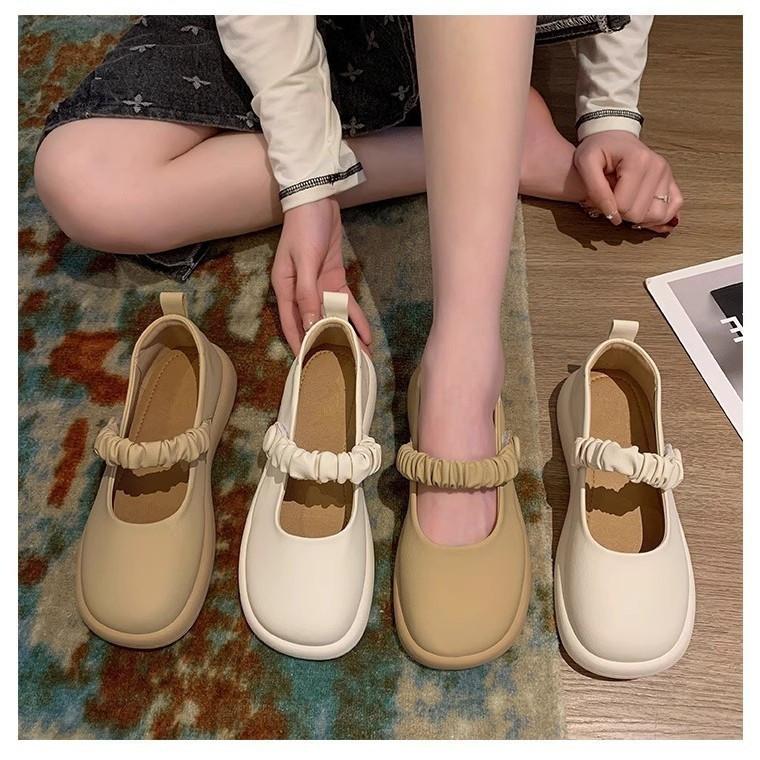 Soft Leather Mary Jane Shoes Women 2025 New Spring and Autumn Summer Shallow Mouth Single Shoes Fairy Style Pregnant Women Flat Comfortable Small Lea
