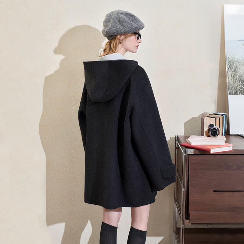 Westlink Women's Color-Block Hooded Toggle Wool Coat