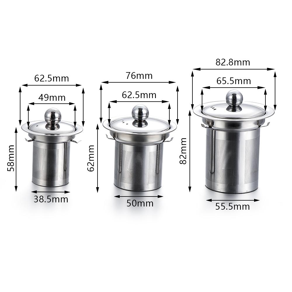 Reusable Stainless Steel Tea Strainer Mesh Infuser Basket Loose Tea Leaf Infusers Herb Filter for Mug Teapot Teaware S/M/L