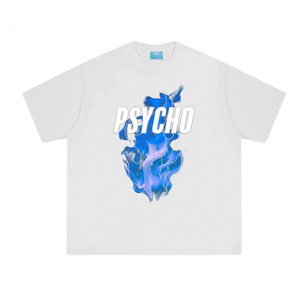 Psycho Blue Reflective Tee Dave 2026 NEW Hip Hop Graphic Printing T Shirt Summer 100% Cotton Vintage Punk Tops