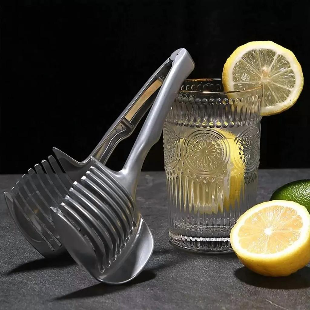 Reusable Handheld Lemon Slicer Fruit Cutter with Ergonomic Handle Vegetable Slicing Tool Multipurpose Citrus Tongs